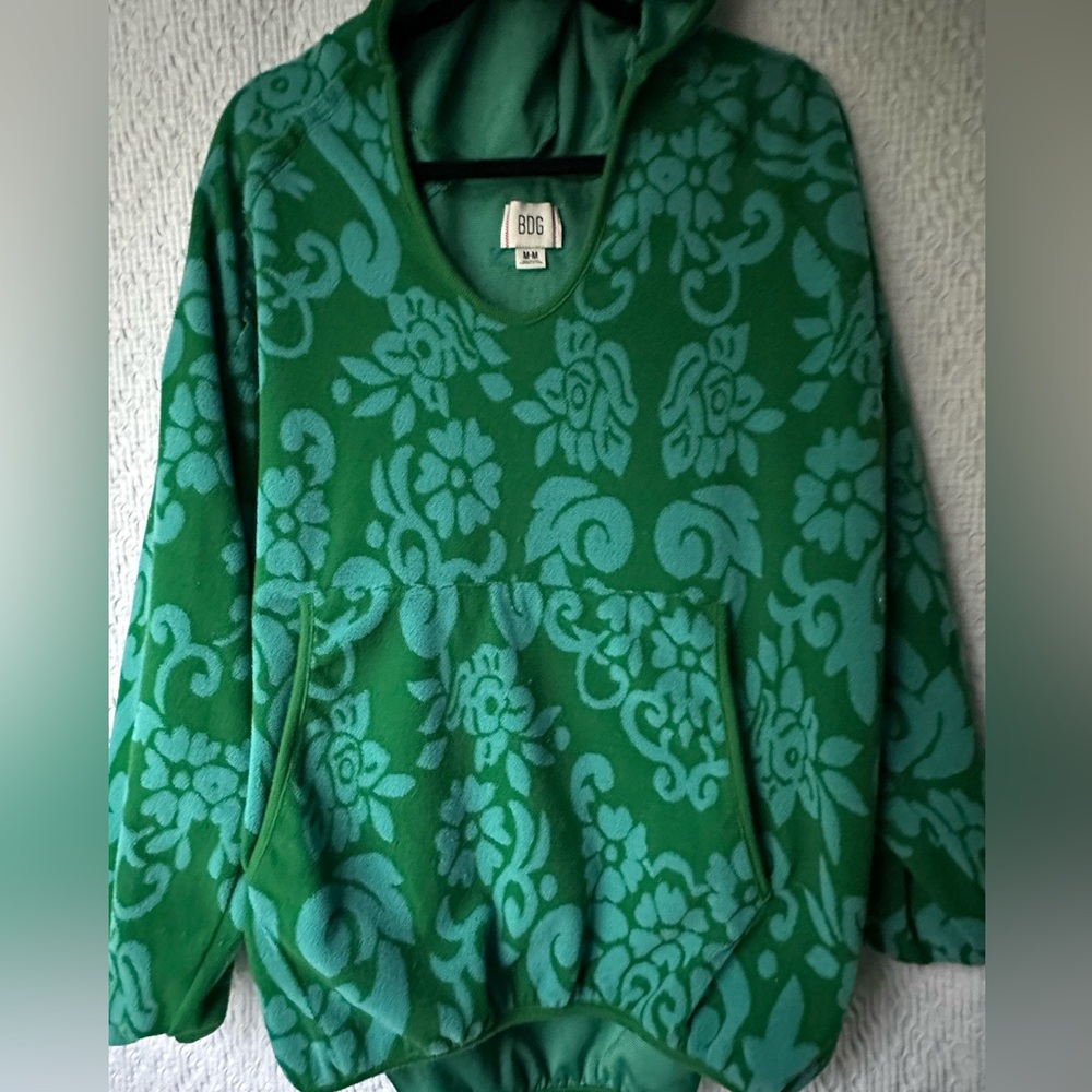 BDG Urban Outfitters Women's Parker Scoop Neck Terry Hooded Parka Green Size M - Picture 3 of 8